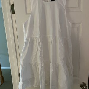 NWT white poplin cotton tiered dress- Banana Republic